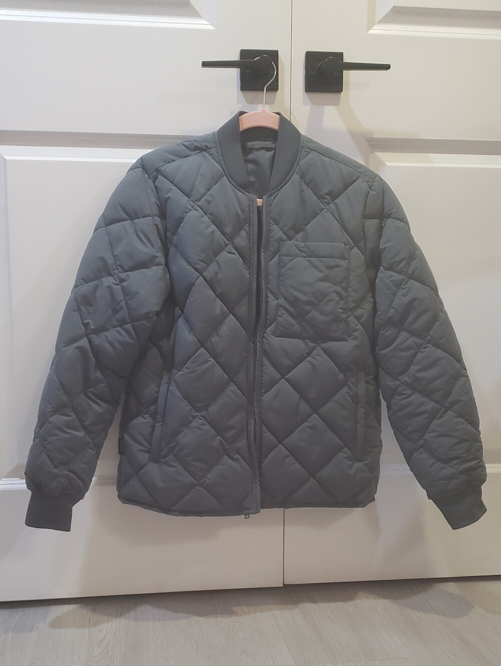 Frank And Oak Skykine Reversible Bomber In Ash Blue Size Medium NBW